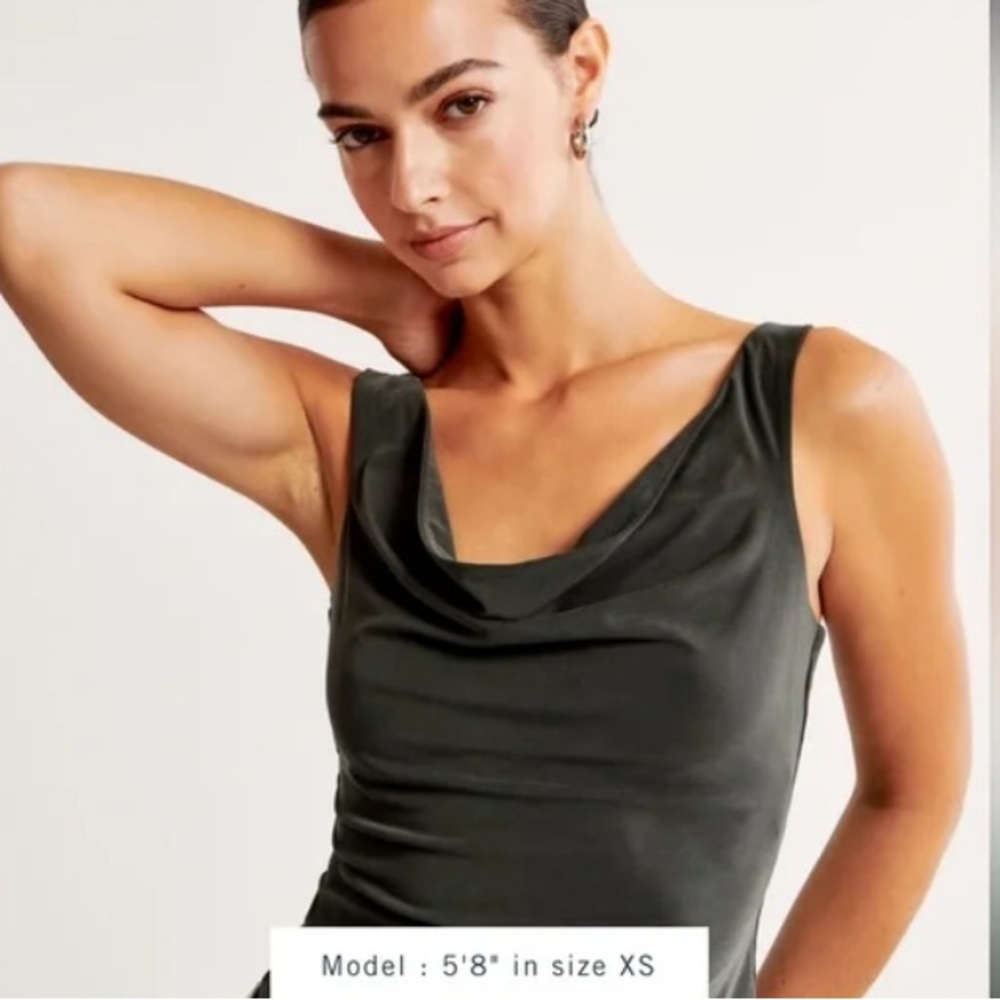 Abercrombie & Fitch Women's Black Jersey Cowl Neck Top